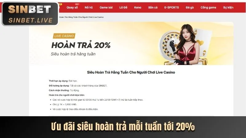 Hoàn trả thể thao hàng tuần B52